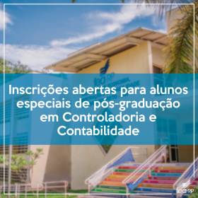 Inscrições abertas para alunos especiais de pós-graduação em Controladoria e Contabilidade