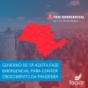 Governo de SP adota fase emergencial para conter crescimento de pandemia