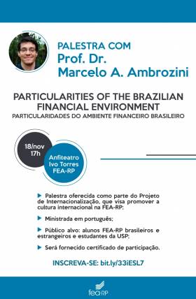 Ambiente financeiro brasileiro é tema de palestra