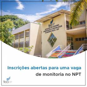 Inscrições abertas para uma vaga de monitoria no NPT