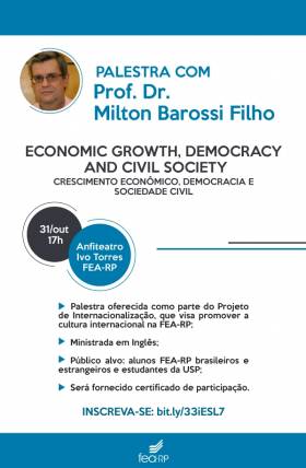 FEA-RP terá palestra sobre crescimento econômico e democracia