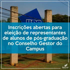 Inscrições abertas para eleição de representantes de alunos de pós-graduação no Conselho Gestor do Campus